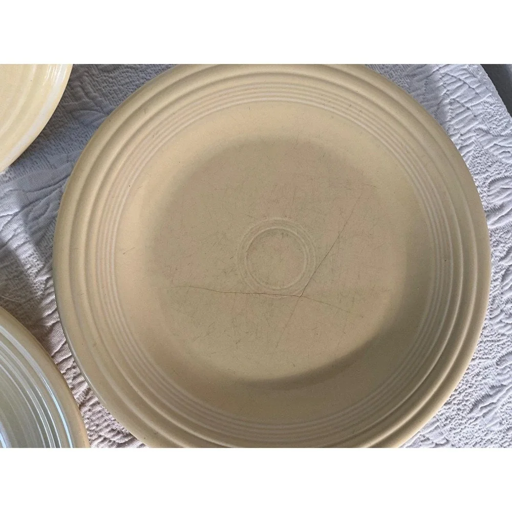 Vintage Fiesta Yellow Dinner Plates Set of 3 HLC Lead Free‎ USA Collectible